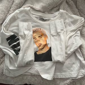Justin Bieber Long Sleeve Crop Top